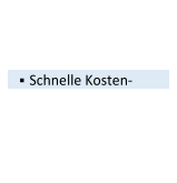    Schnelle Kosten -