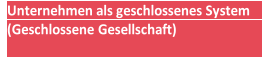 Unternehmen als geschlossenes System   (Geschlossene  Gesellschaft)