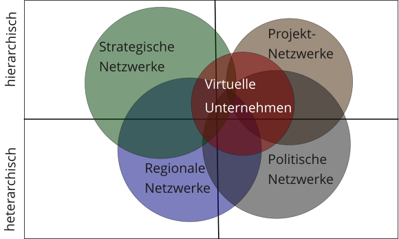 Projekt- Netzwerke Politische Netzwerke Regionale Netzwerke Strategische Netzwerke heterarchisch hierarchisch Virtuelle Unternehmen